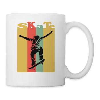 Skate, skaten, Skater, Skateboard - Tasse - Weiß - Rechts