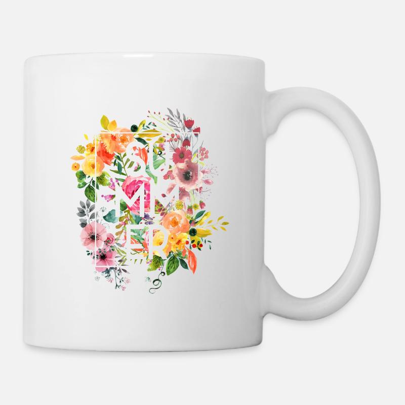 Flower Summer - Tasse - Weiß