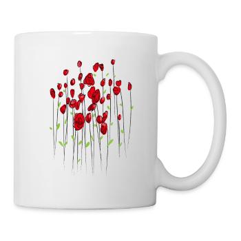 Mohnblume MOhn Blume - Tasse - Weiß - Rechts