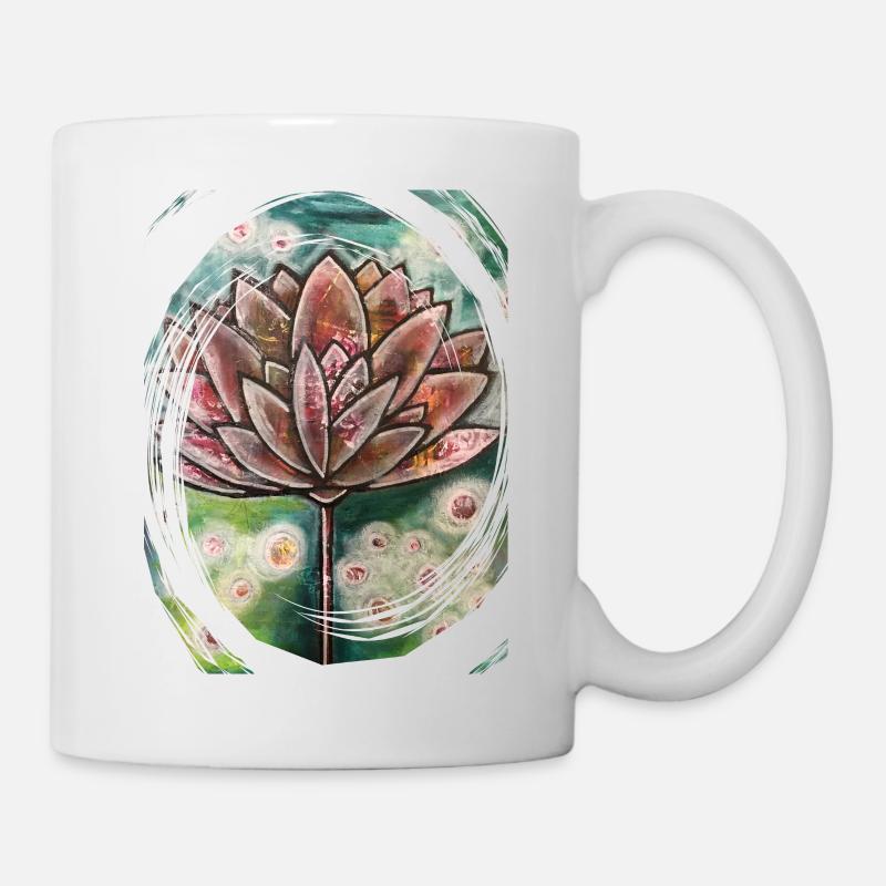 Lotus - frei nach Thich Nhat Hanh - Tasse - Weiß
