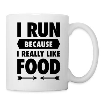 I Run Because I Really Like Food - Mug blanc - blanc - Droite