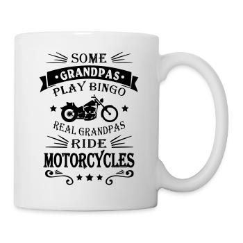 Motorcycle Biker Grandpa - Tasse - Weiß - Rechts