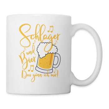 Schlager und Bier Das gönn ich mir Festival Party - Tasse - Weiß - Rechts