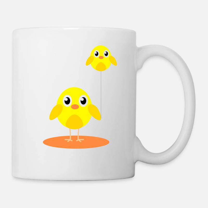 Kücken mit Luftballon als Kücken - Tasse - Weiß