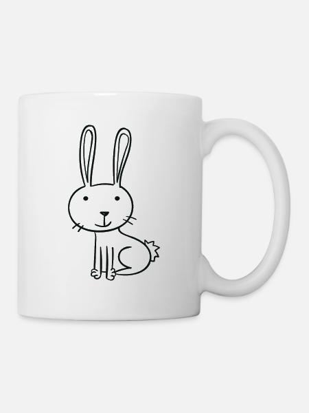 drawn rabbit - Mug - white