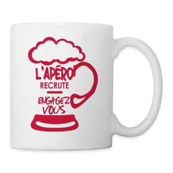 apero recrute engagez vous alcool humour - Mug blanc - blanc - Droite
