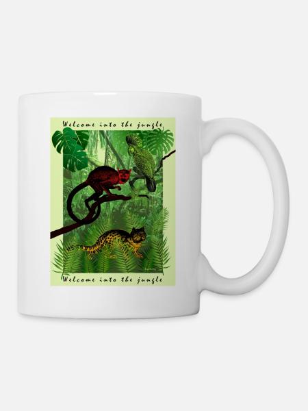 Animaux dans la jungle - Mug blanc - blanc