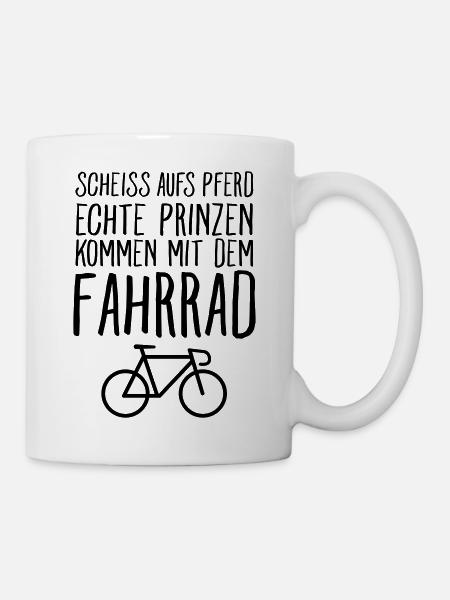 Echte Prinzen Kommen Mit Dem Fahrrad - Tasse - Weiß