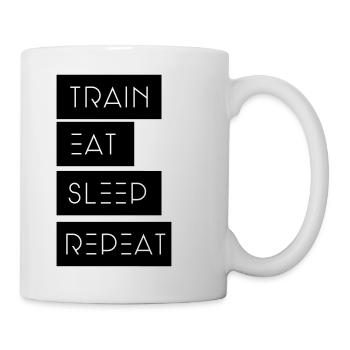 Train Eat sleep Repeat - Tasse - Weiß - Rechts