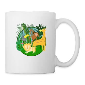 Animaux de la jungle drôles de dessin animé - Mug blanc - blanc - Droite