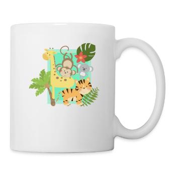 Animaux de la jungle drôles unis - Mug blanc - blanc - Droite