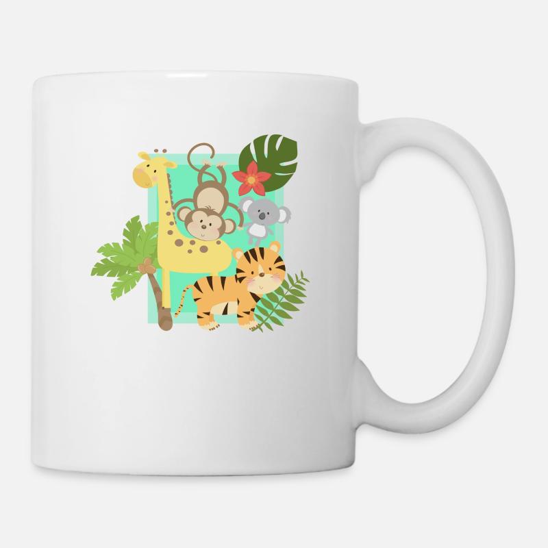 Funny jungle animals united - Mug - white