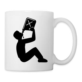 vergiften öl benzin diesel trinken saufen betrinke - Tasse - Weiß - Rechts