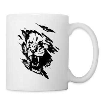 Tête de lion art cool lion cadeau idée - Mug blanc - blanc - Droite