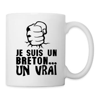 breton vrai poing frappe ferme citation - Mug blanc - blanc - Droite