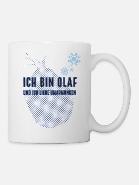 Ich bin Olaf und ich liebe Umarmungen T-Shirt - Tasse - Weiß