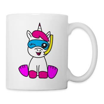 Licorne en cadeau de plongée tuba - Mug blanc - blanc - Droite