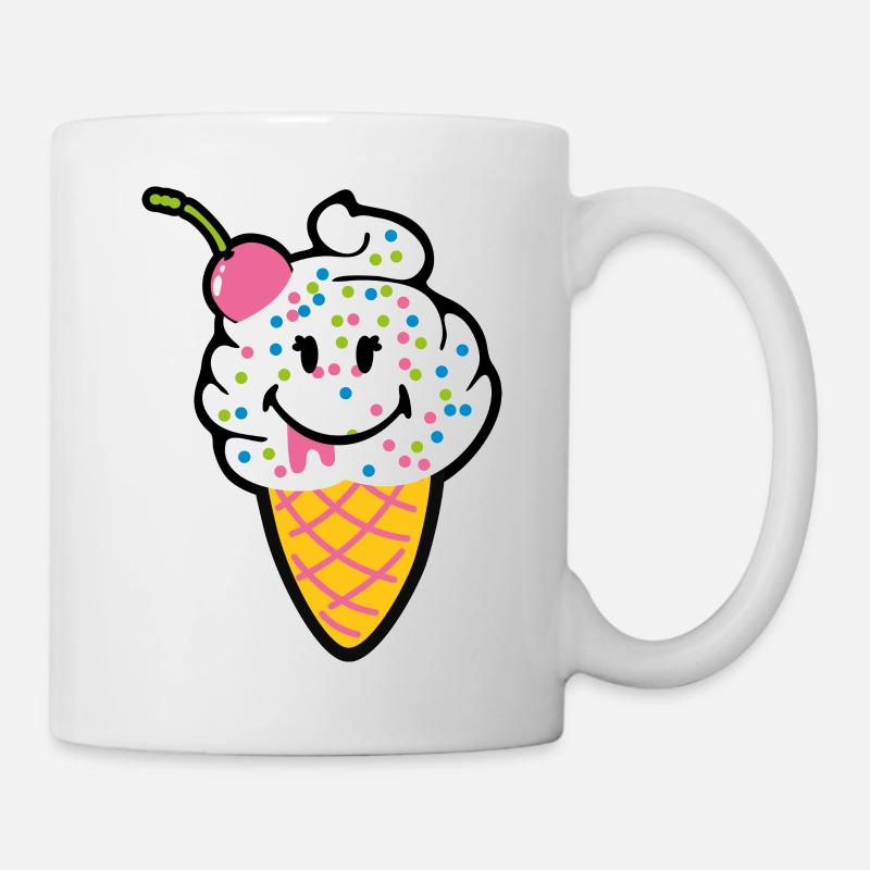 Smiley Kawaii Icecream - Tasse - Weiß