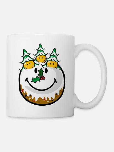 Smiley Christmas Cake - Tasse - Weiß