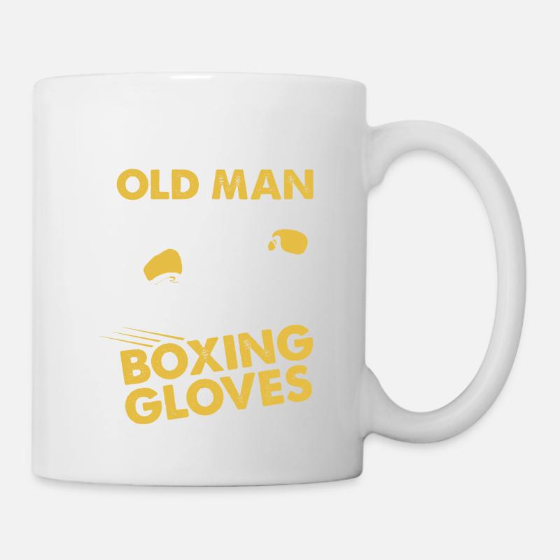 Never Underestimate An Old Man With Boxing Gloves - Mug - white