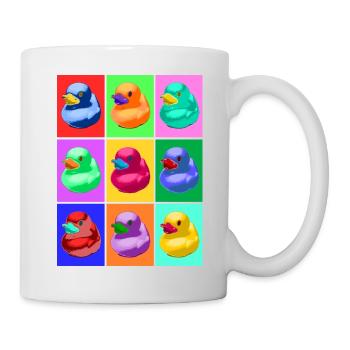 Pop Art Ente, Pop Art Duck - Mug blanc - blanc - Droite
