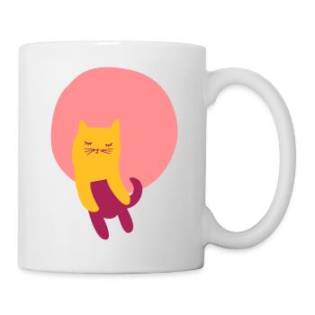 süsse Katze Punkt - Tasse - Weiß - Rechts