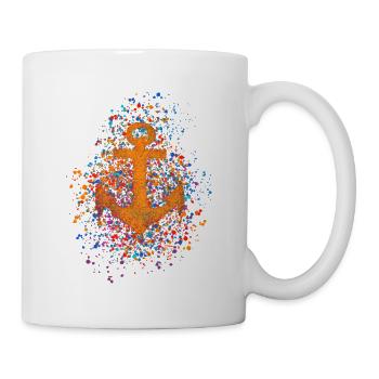 Anker, anchor, Segeln, Küste, Hafen, Skipper, Boot - Tasse - Weiß - Rechts