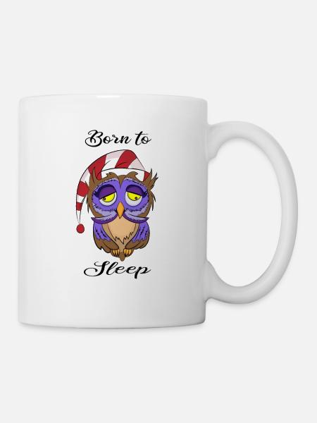 Eule, Kauz, Uhu, Vogel, - Tasse - Weiß