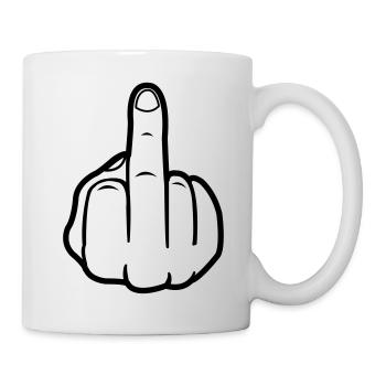 mittelfinger_black - Tasse - Weiß - Rechts