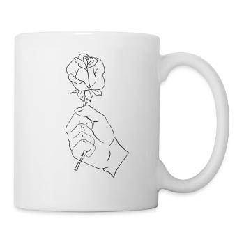 Rose in a hand - Mug - white - Right