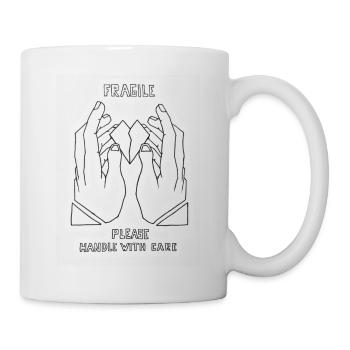Vorsichtig behandeln - Tasse - Weiß - Rechts