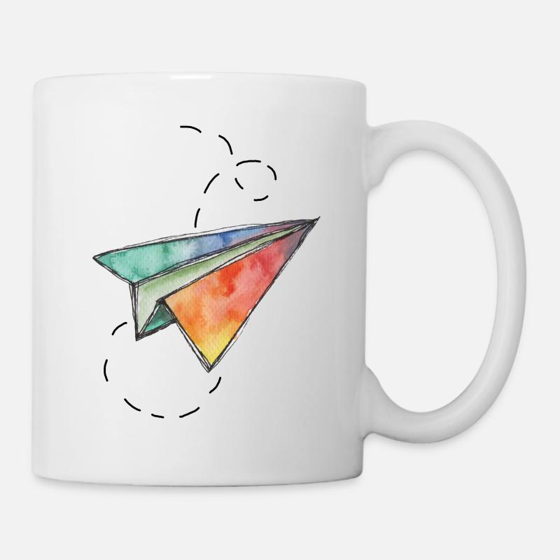 papierflieger Reise Flugzeug - Tasse - Weiß