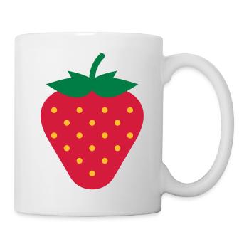 Erdbeere / Strawberry / Fraise / Fresa - Tasse - Weiß - Rechts