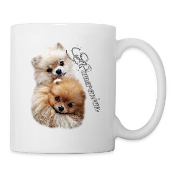 Poméranie Couple Shirt - Paire De Frères Et Soeurs Miniatures Spitz - Mug blanc - blanc - Droite
