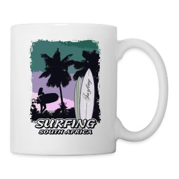 South Africa - Beach - Surfing - Surfer - Tasse - Weiß - Rechts