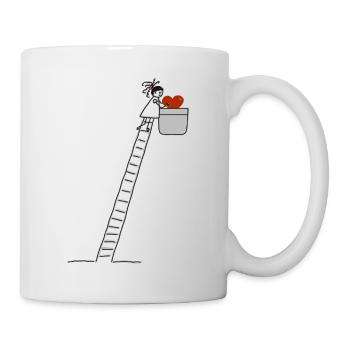 Mädchen Brusttasche Hemdtasche Leiter Herz - Tasse - Weiß - Rechts