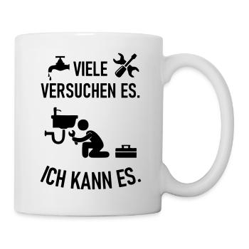 Anlagenmechaniker Heizung Gas Wasser Klempner - Tasse - Weiß - Rechts