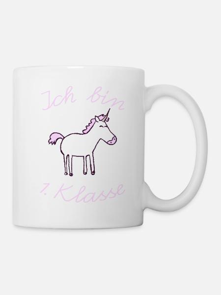 Erste Klasse Einhorn - Tasse - Weiß