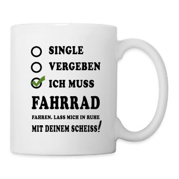 Fahrrad Spruch Geschenkidee Lustige Sprüche - Tasse - Weiß - Rechts