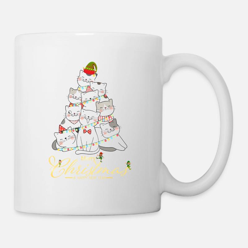 Arbre de Noël de chats - Mug blanc - blanc