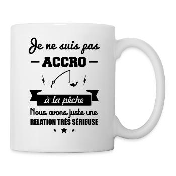 pas accro a la pêche,cadeau pêcheur - Mug blanc - blanc - Droite