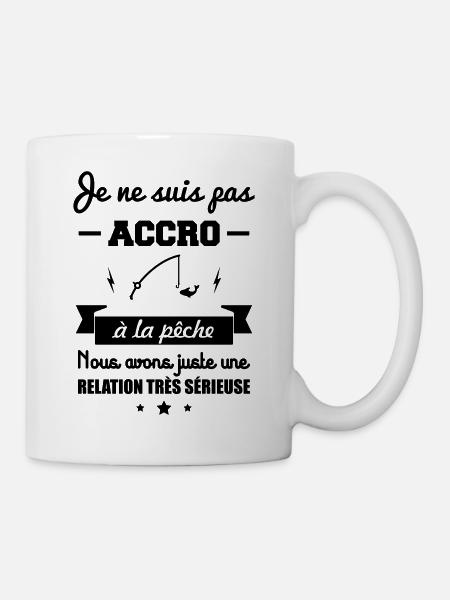 pas accro a la pêche,cadeau pêcheur - Mug blanc - blanc