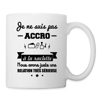 pas accro à la raclette - Mug blanc - blanc - Droite