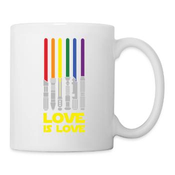 Lightsaber Rainbow, Love Is Love - Mug - white - Right