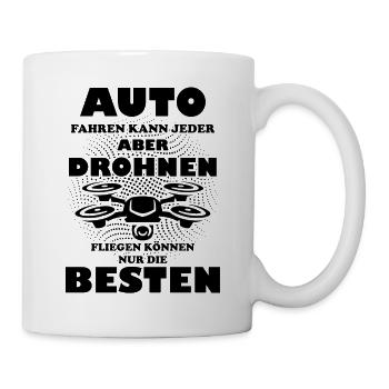 Drohnen fliegen Spruch Geschenkidee - Tasse - Weiß - Rechts