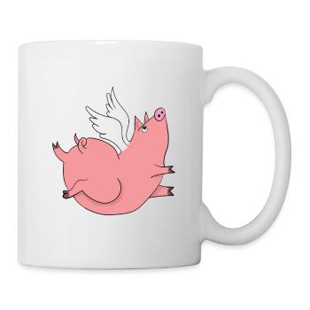 The pig piggy with wings gift idea - Mug - white - Right