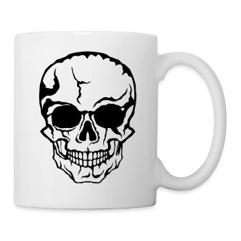 halloween death head horror drawing 21 - Mug - white - Right