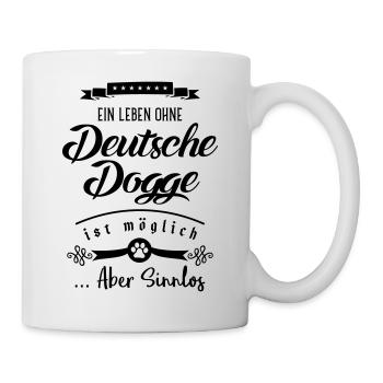 deutsche dogge leben - Tasse - Weiß - Rechts