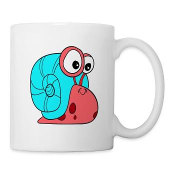 Kleine Schnecke Kinder Geschenkidee süß niedlich - Tasse - Weiß - Rechts