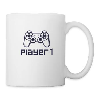 Joueur 1 Contrôleur de jeu PS - Mug blanc - blanc - Droite